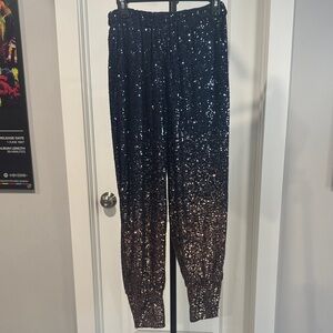Trina Turk Navy and Gold Sequin Women's Pants